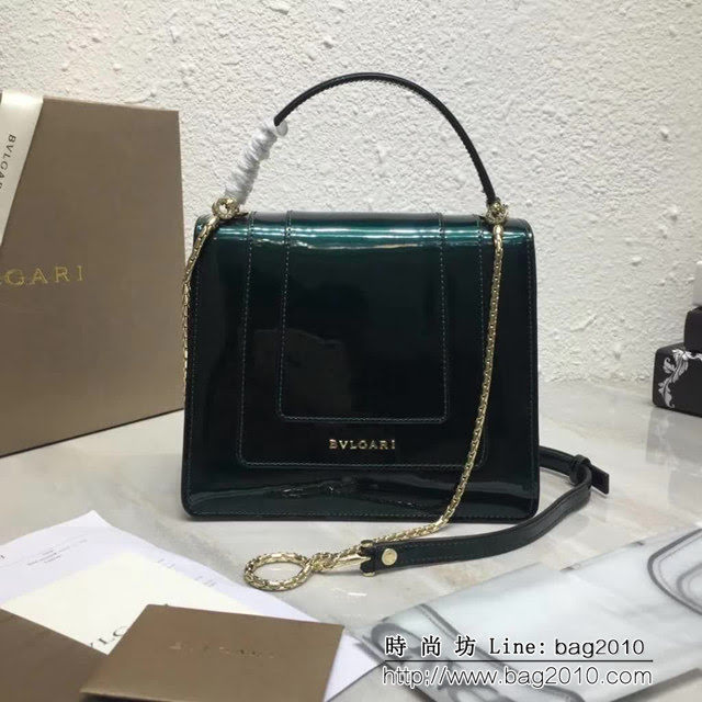 BVLGARI寶格麗 專櫃新款 蛇頭扣環 漆皮手提肩背斜挎包 可拆卸肩帶 38329 FYD1393